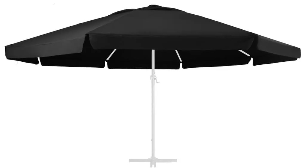 Tecido de substituição p/ guarda-sol exterior 610 cm preto