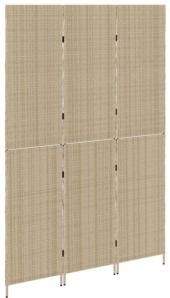Divisória de Ambiente vidaXL 3 Painéis Dobrável Bege 146x200 cm Polira