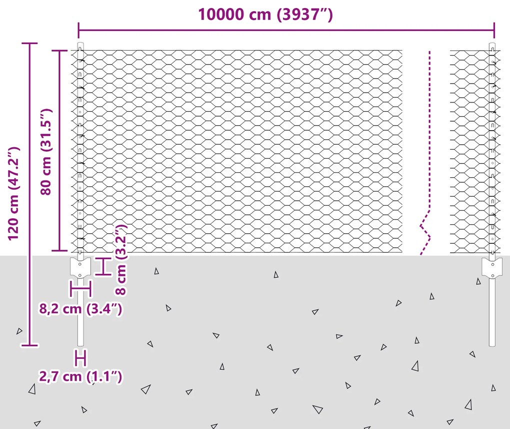 Postes de Cerca 11 pcs U-Channel Cinza 80 cm Aço