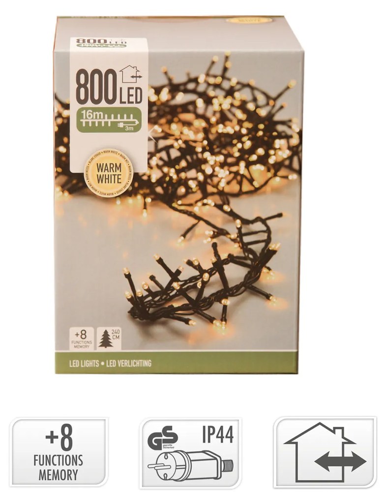 Grinalda 800 Leds Luz Quente 16M
