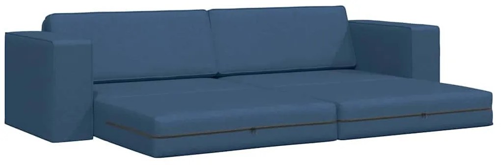 Sofá Cama de Chão 2 em 1 Azul 245x150x60,5 cm Tecido
