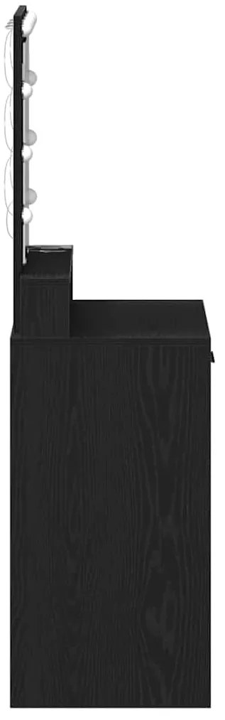 Mesa de Maquiagem vidaXL com Luzes LED Preto e Carvalho 50x41x140 cm
