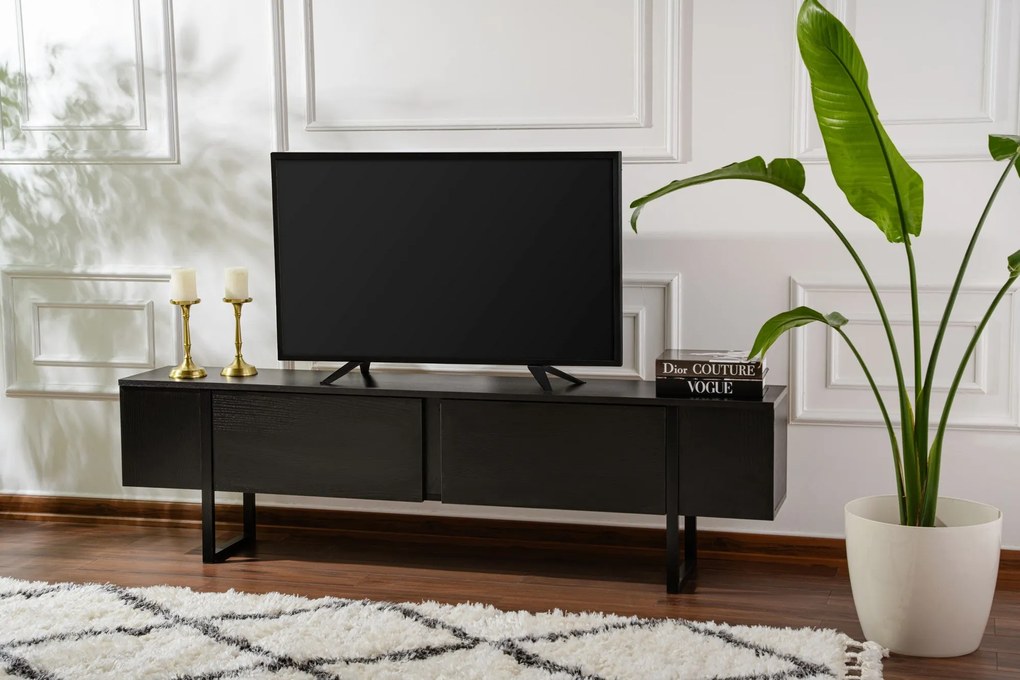 Móvel TV Serenity – Preto Madeira – 180x50x29,5 cm