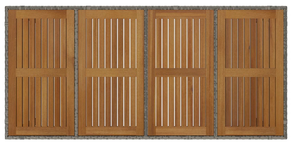 Conjunto de Jantar de Jardim vidaXL 9 Peças Cinza Rattan Poly