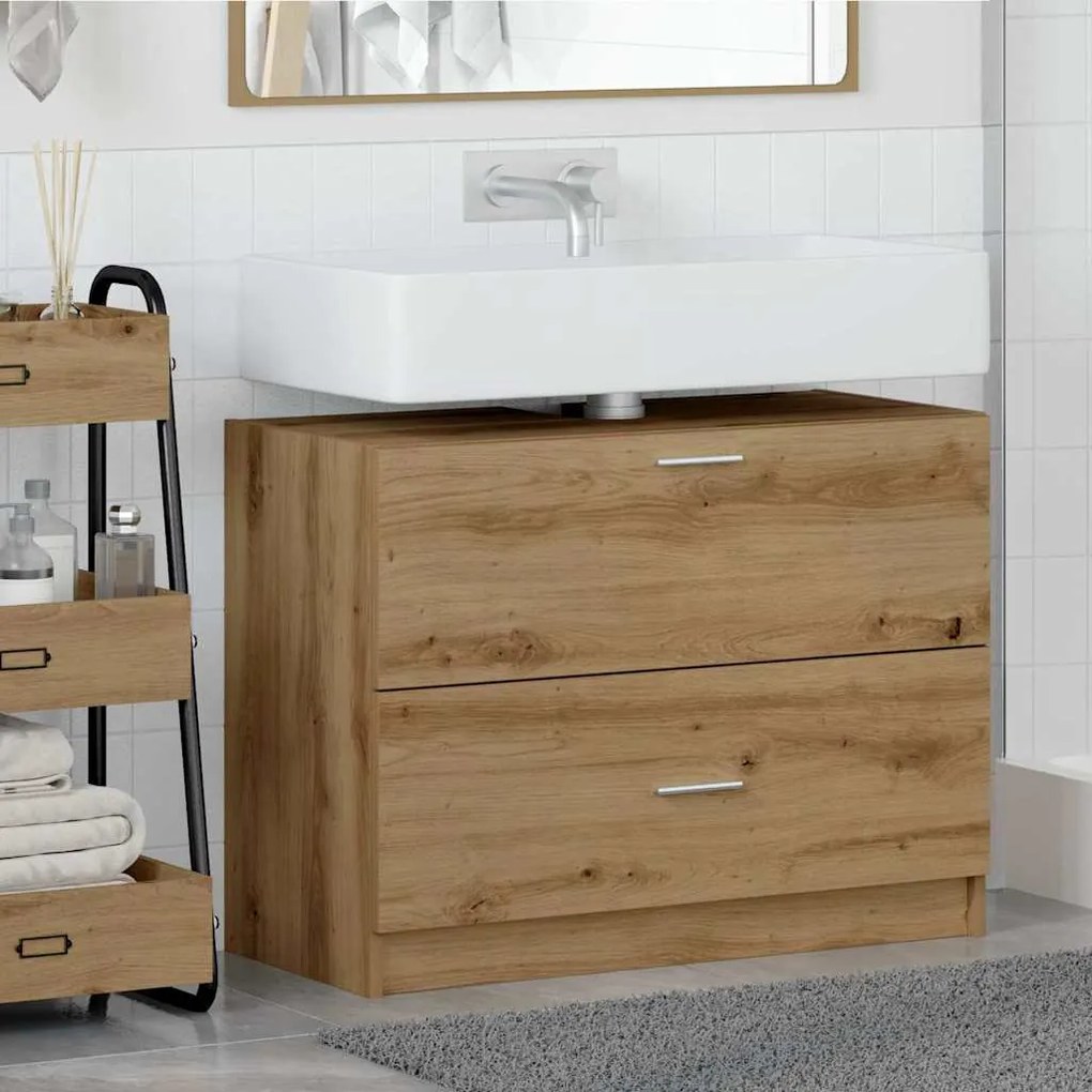 vidaXL Armário de Banheiro Carvalho Artesanal 78 x 37 x 59 cm