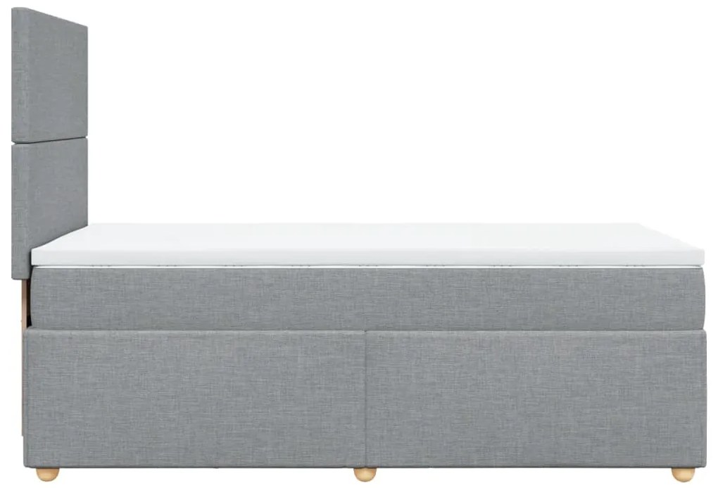 Cama com molas/colchão 90x200 cm tecido cinza-claro