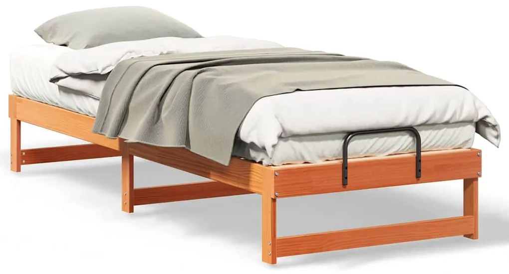 Estrutura de Cama com Alças Castanho 80 x 200 cm