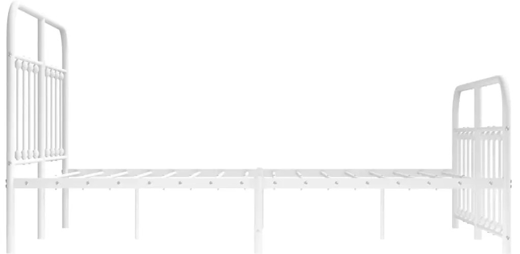 Estrutura de cama com cabeceira e pés 135x190 cm metal branco