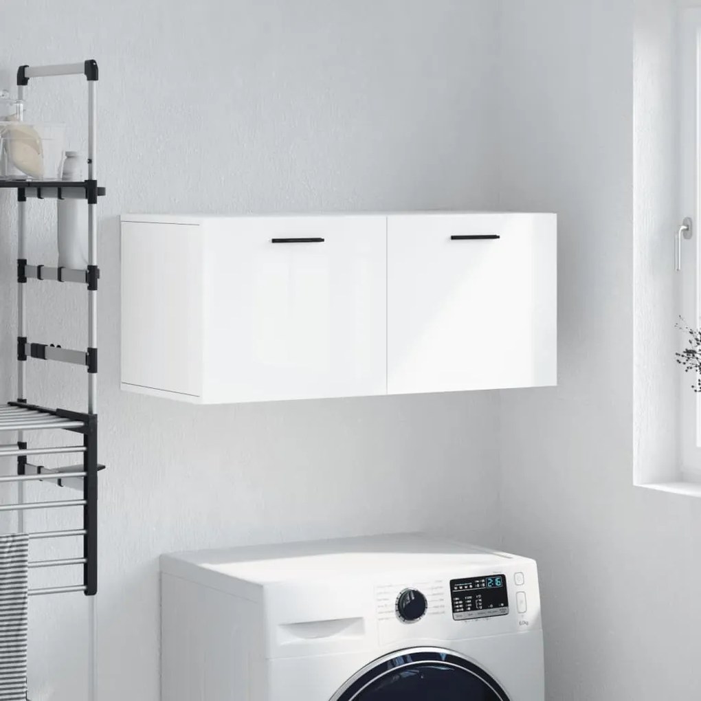 830094 vidaXL Armário de parede 80x36,5x35 cm deriv. madeira branco brilhante