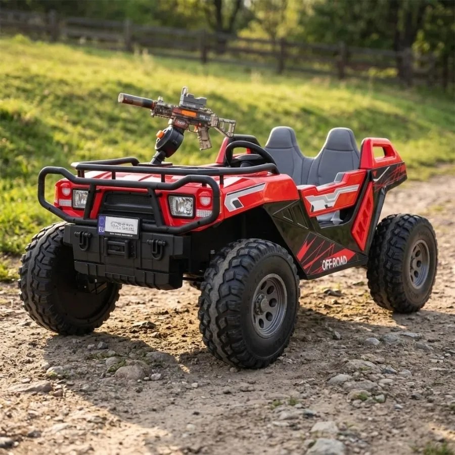 Buggy elétrico para Crianças 3 a 9 anos 24V, 2 lugares Rodas de espuma EVA, PROSPECTOR 4x4 STRONG Vermelho