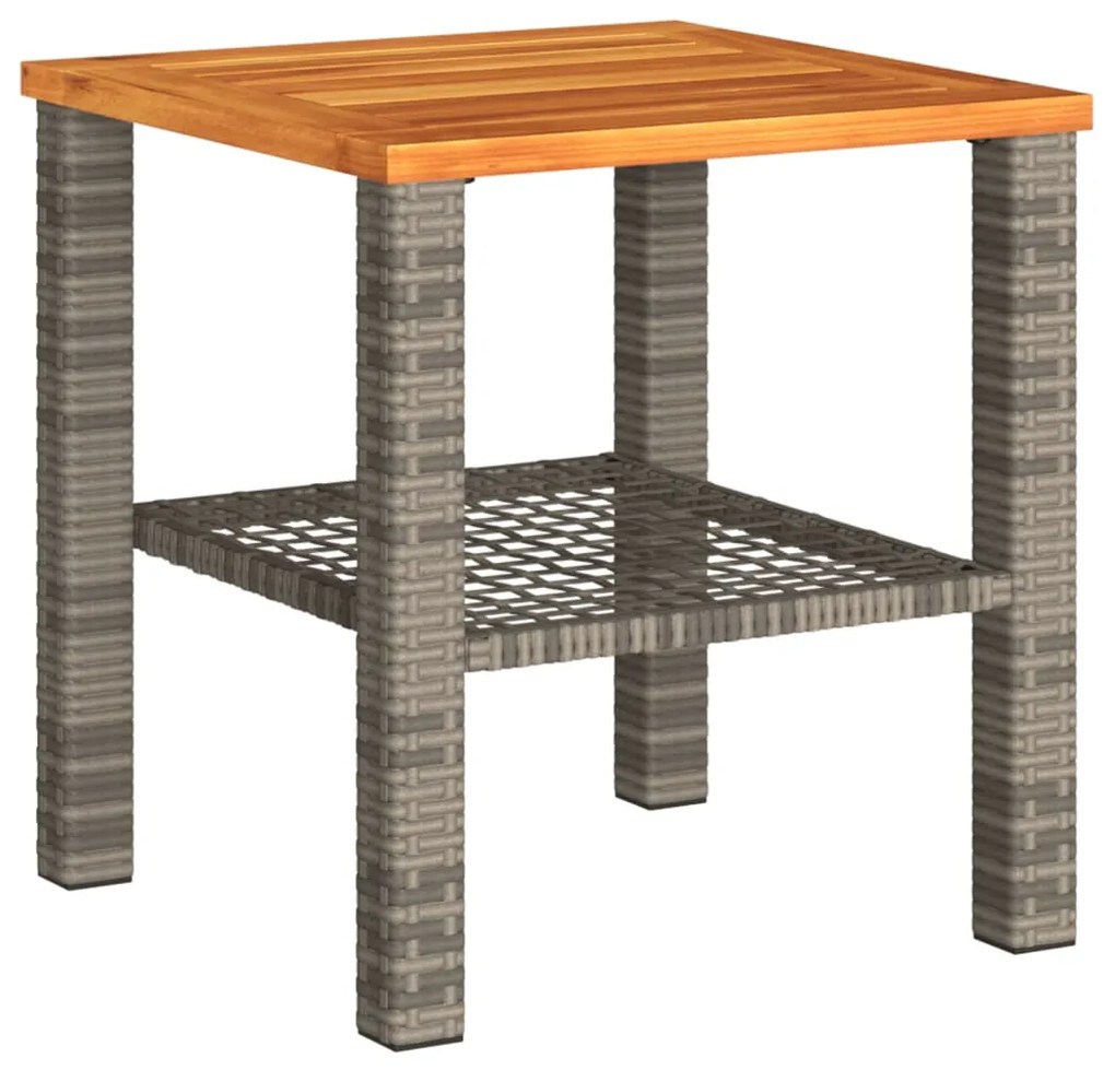 Conjunto de bistrô com almofadões 3 pcs vime PE e acácia cinza