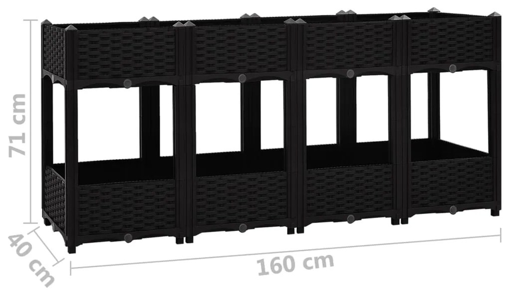 Canteiro elevado 160x40x71 cm polipropileno