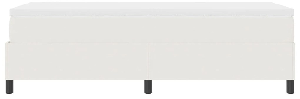 Cama Box Spring com Colchão Creme 80x200 cm Tecido de Corduroy