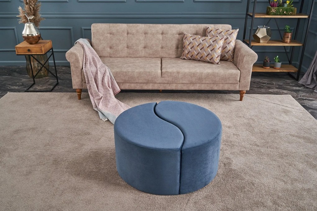 Pouffe Alis Puf – Azul – 80x40x80 cm