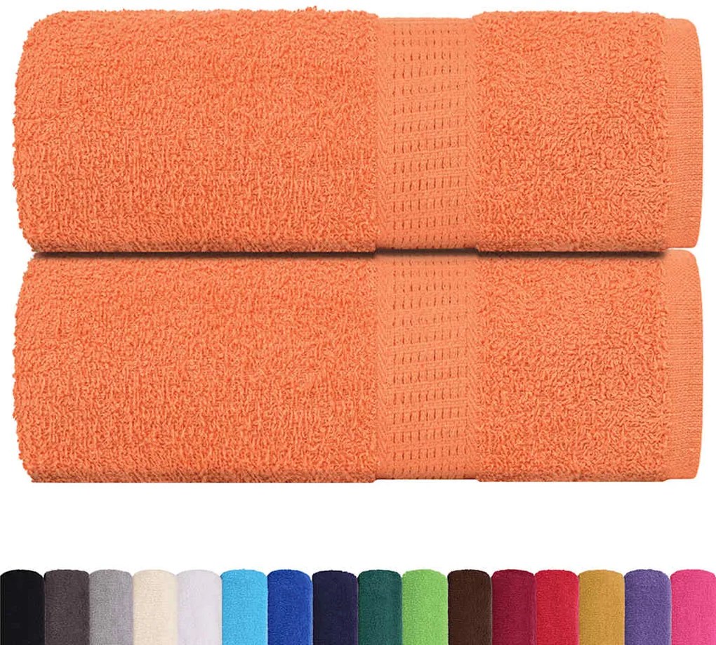 Toalhas de mãos 2 pcs 30x30 cm 360 gsm 100% algodão laranja