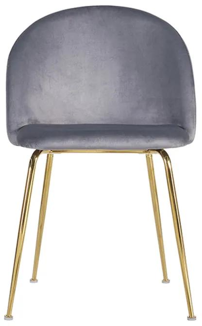 Pack 2 Cadeiras Golden Dalnia Veludo - Cinza escuro