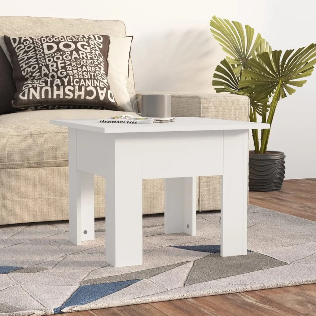 vidaXL Mesa de centro 55x55x42cm derivados de madeira branco