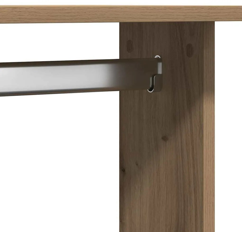 Guarda-roupa com rodas Carvalho Artesanal 102x38x110 cm Madeira Recons