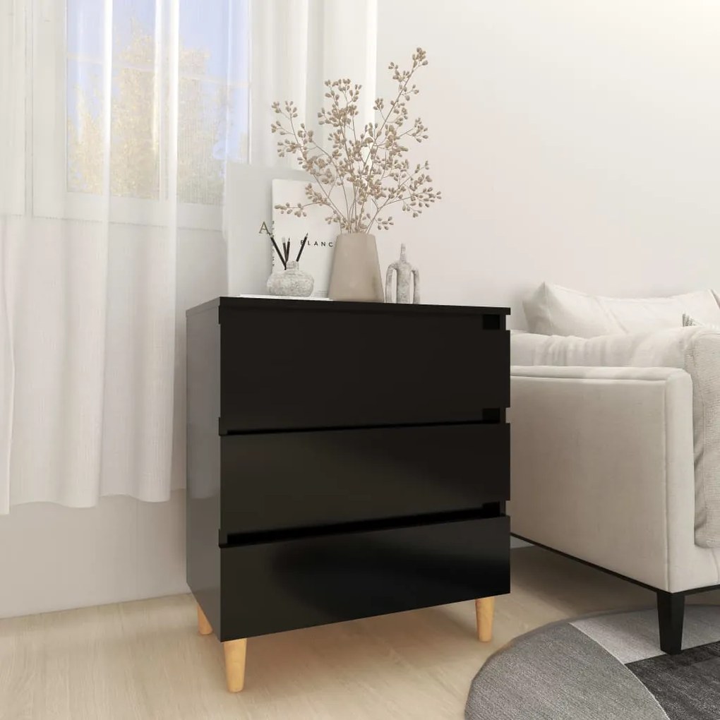 vidaXL Aparador 60x35x69 cm contraplacado preto