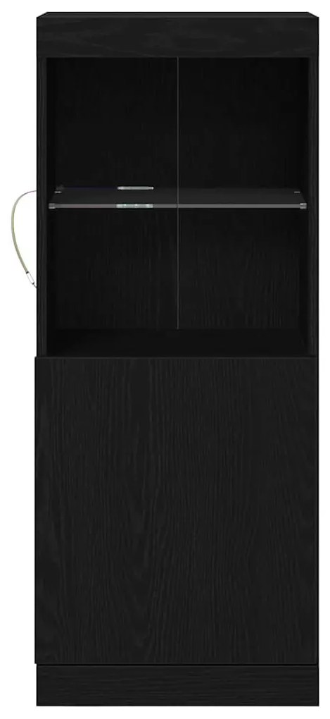 Sideboard vidaXL com Luzes LED Carvalho Preto 41x37x100 cm