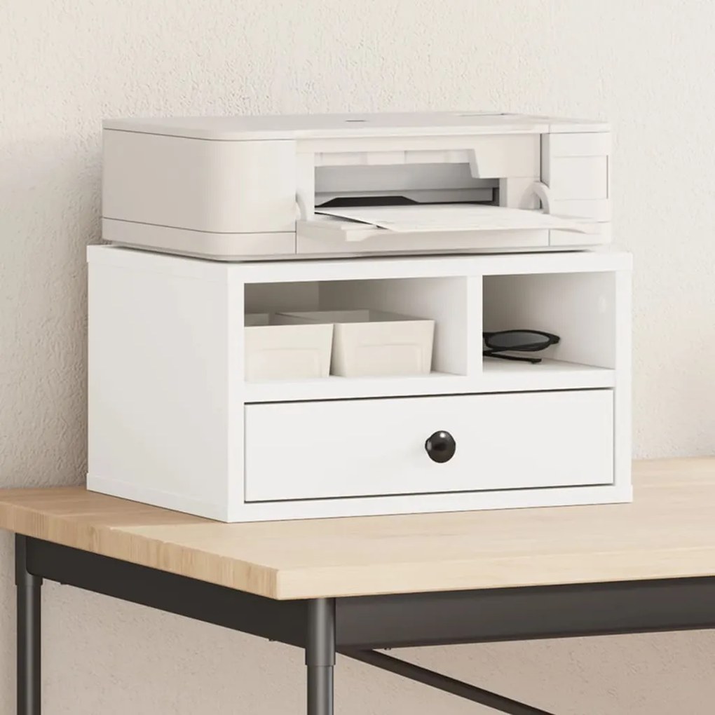 vidaXL Suporte de impressora 40x32x22,5 cm derivados madeira branco