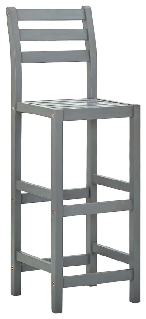 Bancos de bar 4 pcs madeira de acácia maciça cinzento