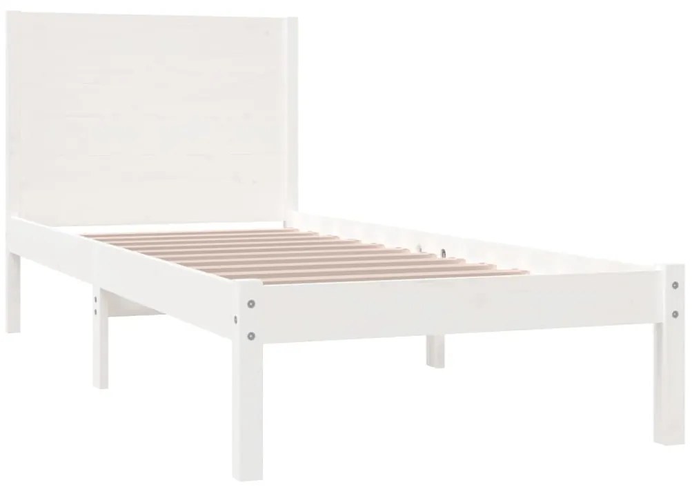 Cama sem colchão 100x200 cm madeira de pinho maciça branco