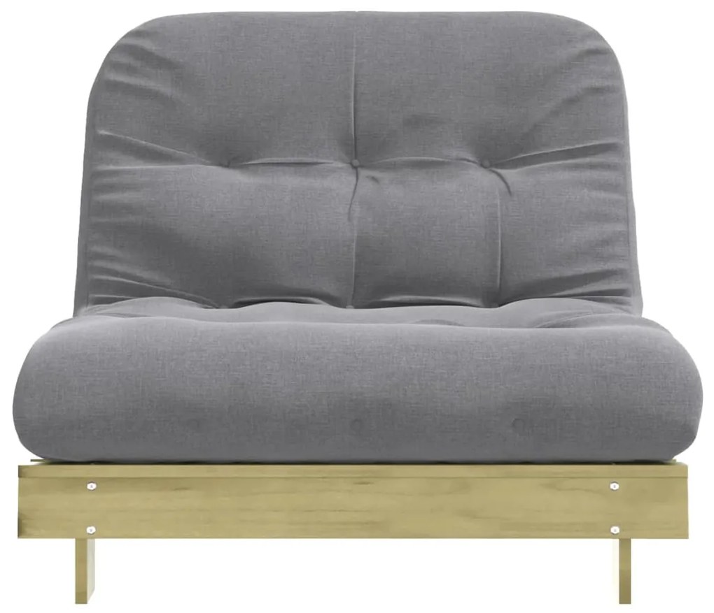 Sofá-cama futon com colchão 100x206x11 cm pinho impregnado