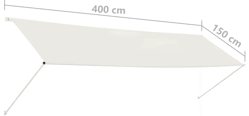 Toldo retrátil 400x150 cm creme