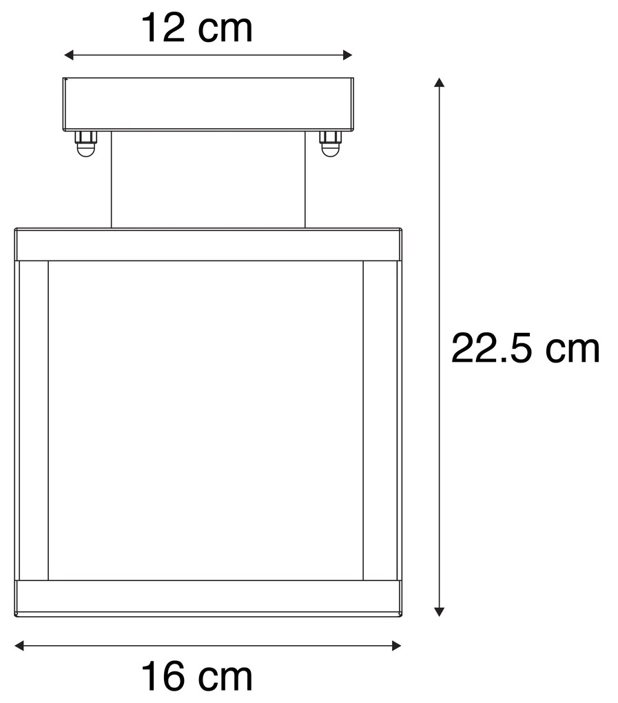 Plafón industrial preto 1-luz IP23 - ROTTERDAM Moderno