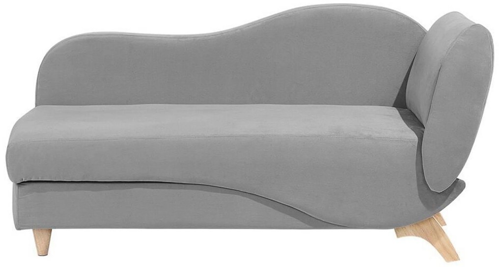 Chaise-longue à direita de 2 lugares com arrumação em veludo cinzento claro MERI Beliani