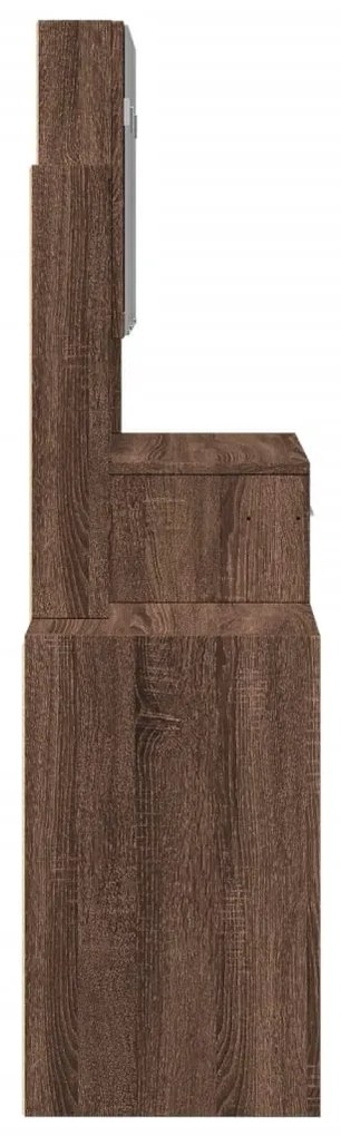 Toucador com armário 80x35x132 cm cor carvalho castanho