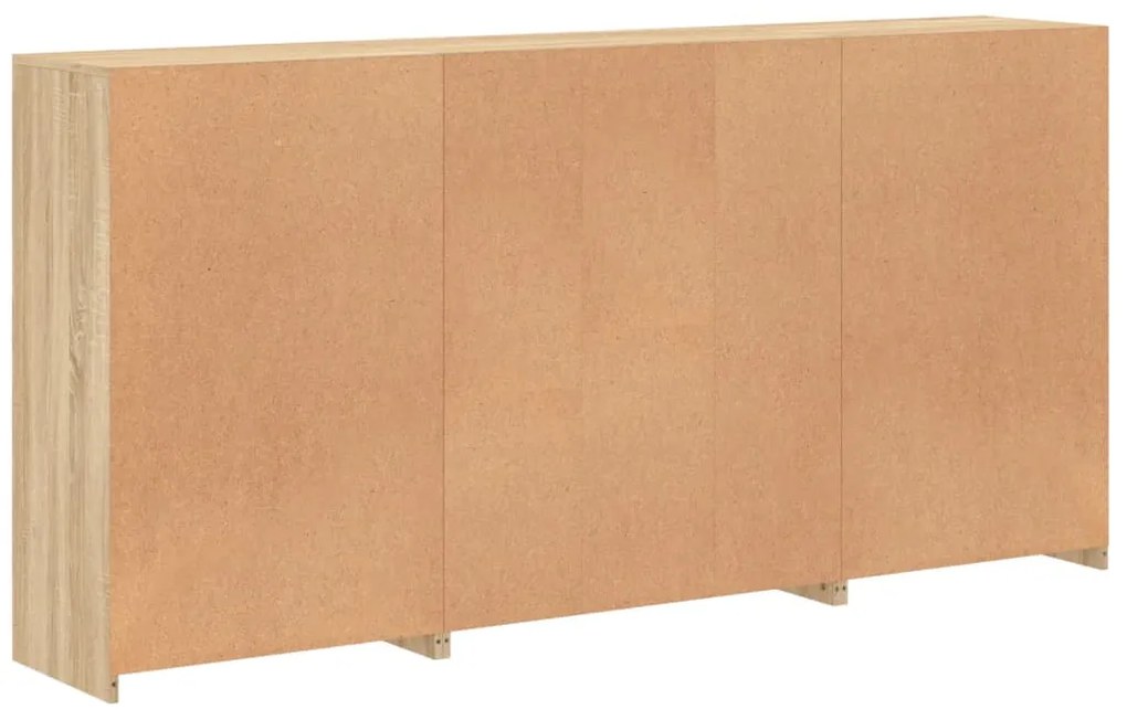 Aparador com luzes LED 202x37x100 cm carvalho sonoma
