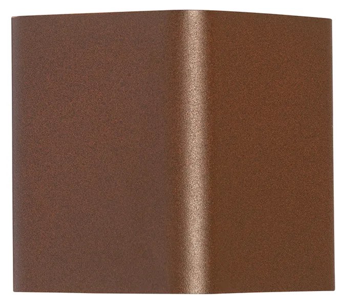 Candeeiro de parede moderno castanho ferrugem com LED IP54 quadrado - Evi Moderno