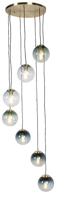 Candeeiro de suspensão inteligente latão 7 luzes incl. Wifi ST64 - Pallon