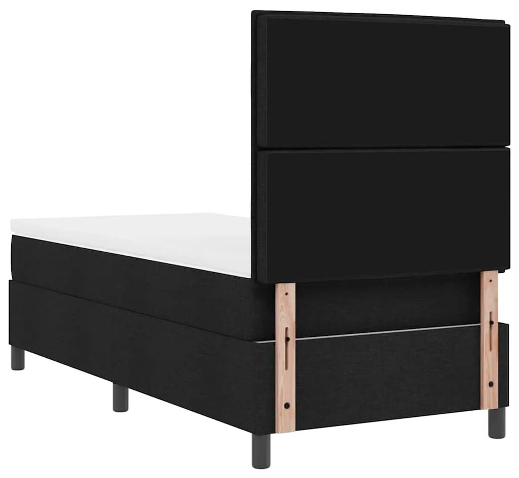 Cama Box com Colchão e Luz LED - Preta - 100 x 200 cm - Estrutura de T