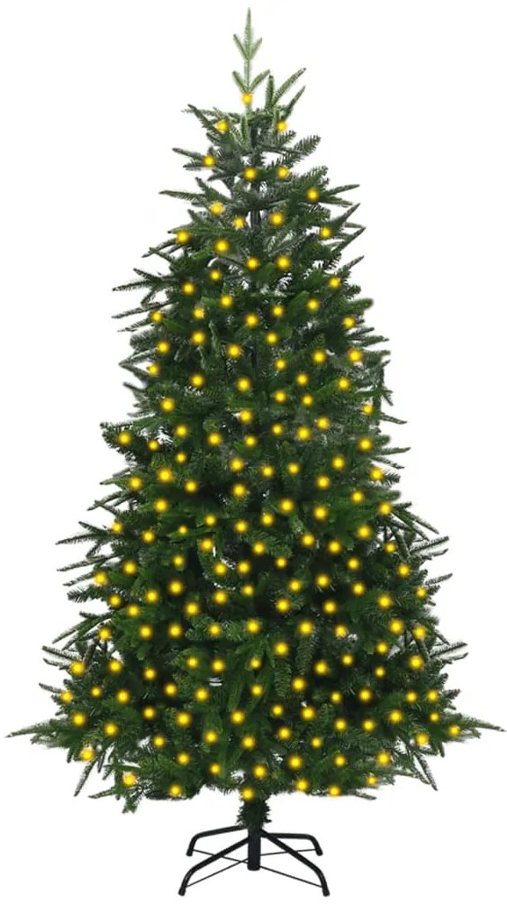 3077781 vidaXL Árvore de Natal artificial com luzes LED 210 cm PVC & PE verde