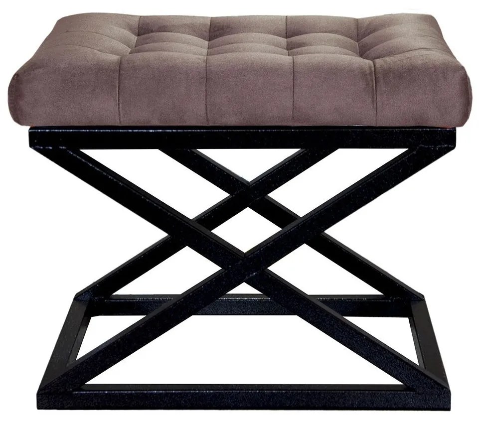 Pouffe Capraz – Preto e Castanho – 50x42x40 cm
