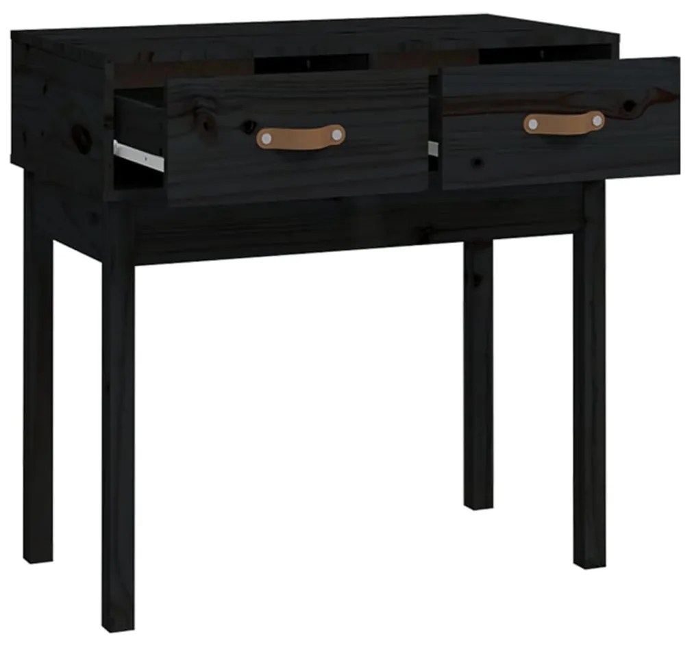 Mesa consola 76,5x40x75 cm madeira de pinho maciça preto