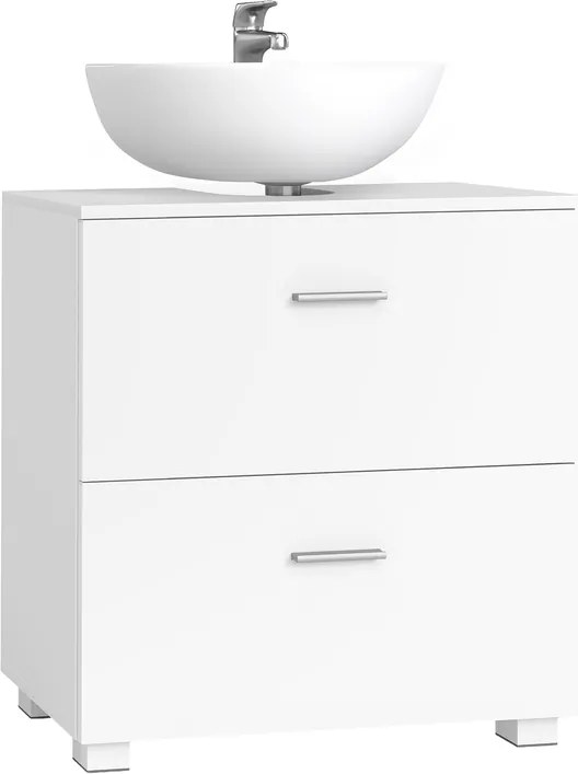 Armário casa de banho de lavatório (NÃO INCLUIDO) 30 x 60 x 63,8 cm com 2 gavetas grandes Coleção CUSTOS, branco