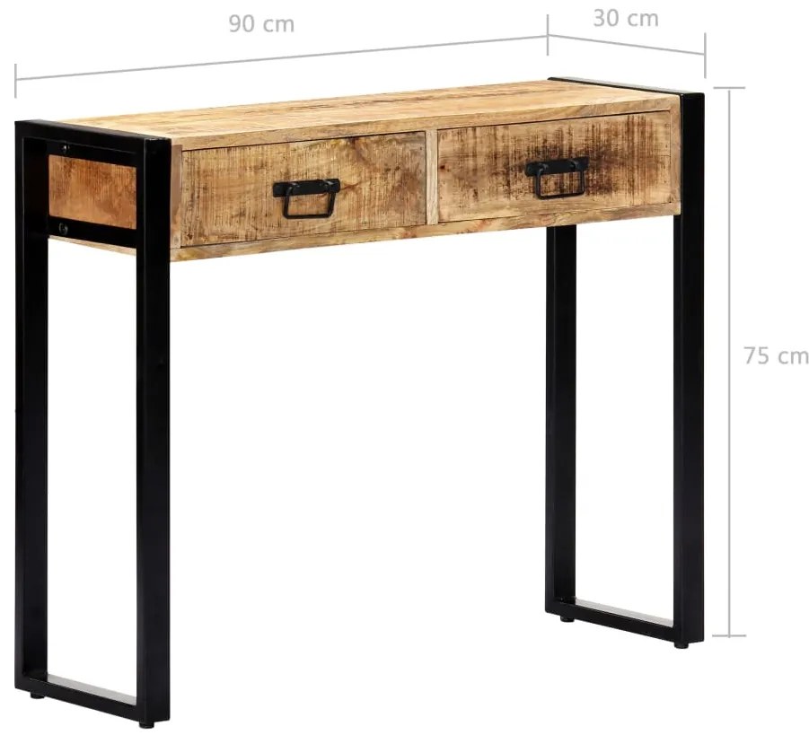 Mesa consola 90x30x75 cm madeira de mangueira maciça