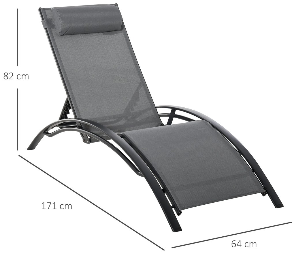 Outsunny Conjunto de Espreguiçadeiras Reclináveis com Encosto Ajustáve