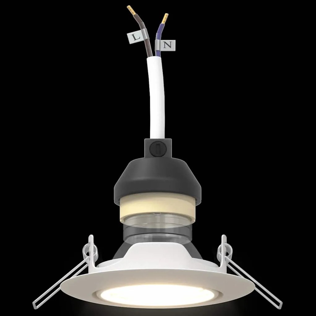 Luminárias Embutidas 24 pcs Redondas GU10 Branca Ø90 mm Aço