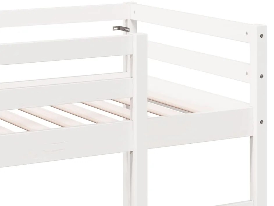 Cama alta sem colchão 75x190 cm pinho maciço branco