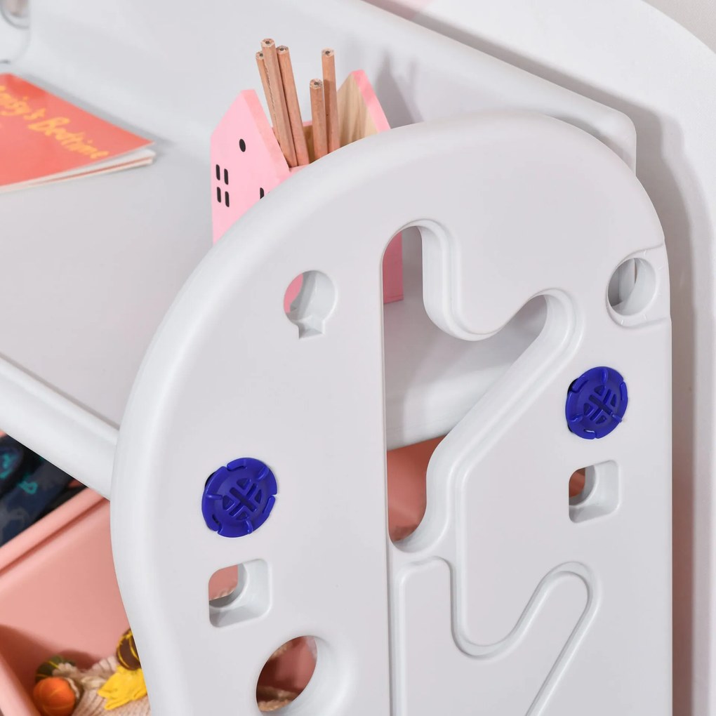 Estante Infantil Tulip - Branco e Coral - Design Moderno