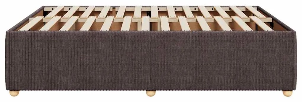Estrutura de cama sem colchão 140x200 cm tecido castanho-escuro
