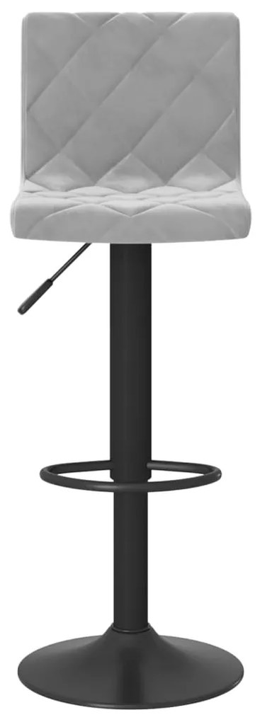 Bancos de bar 2 pcs veludo cinzento-claro