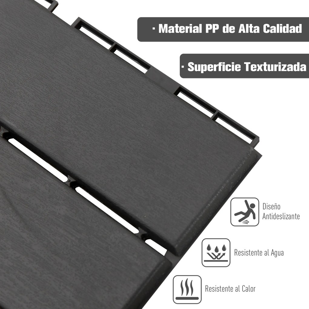 Conjunto de 9 Estrados 30x30 cm com Área de 0,81 m² para Exterior e Interior Estrados com Sistema Clique com Superfície Antiderrapante para Balcão Ter