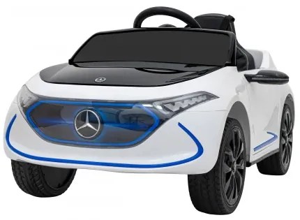 Carro elétrico para Crianças 12V Mercedes Benz AMG EQA Rodas de EVA, Assento de couro Branco