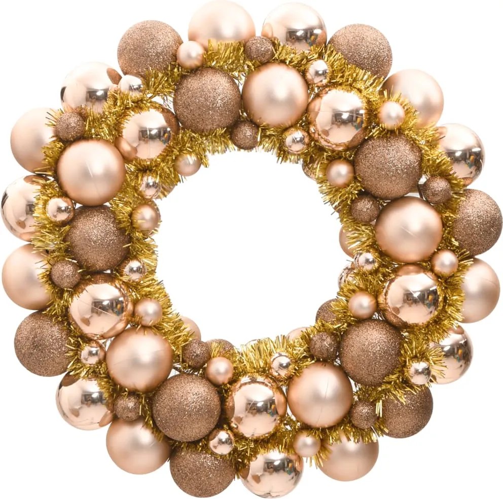 vidaXL Guirlanda de Natal 45 cm poliestireno rosa dourado